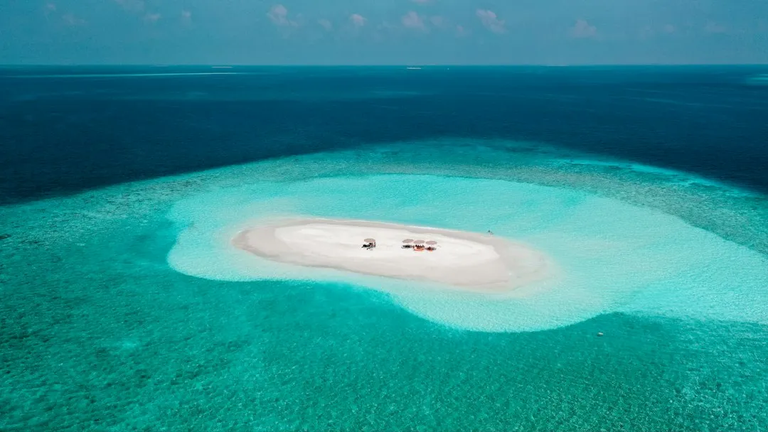 a small island in the middle of the ocean