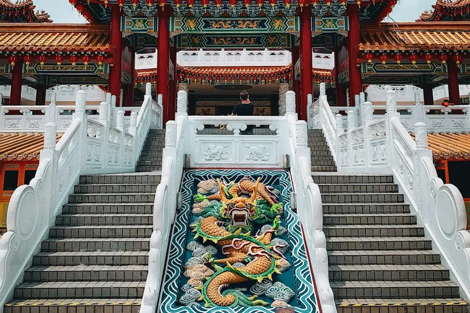 red and white temple