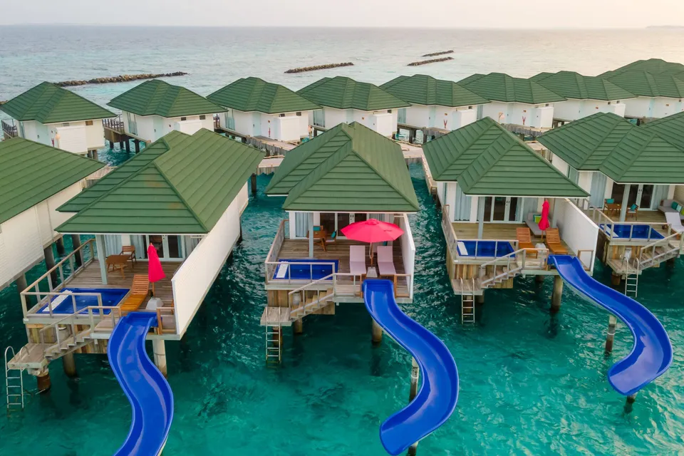 Water Villa with Pool + Slide