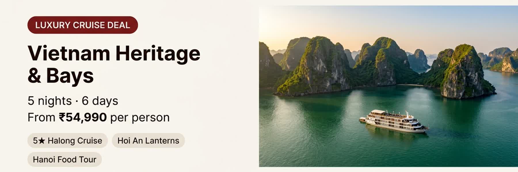 Vietnam Heritage & Bays: 5★ Halong Cruise & Hoi An