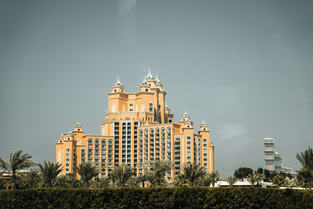 A very tall building with a lot of windows on top of it